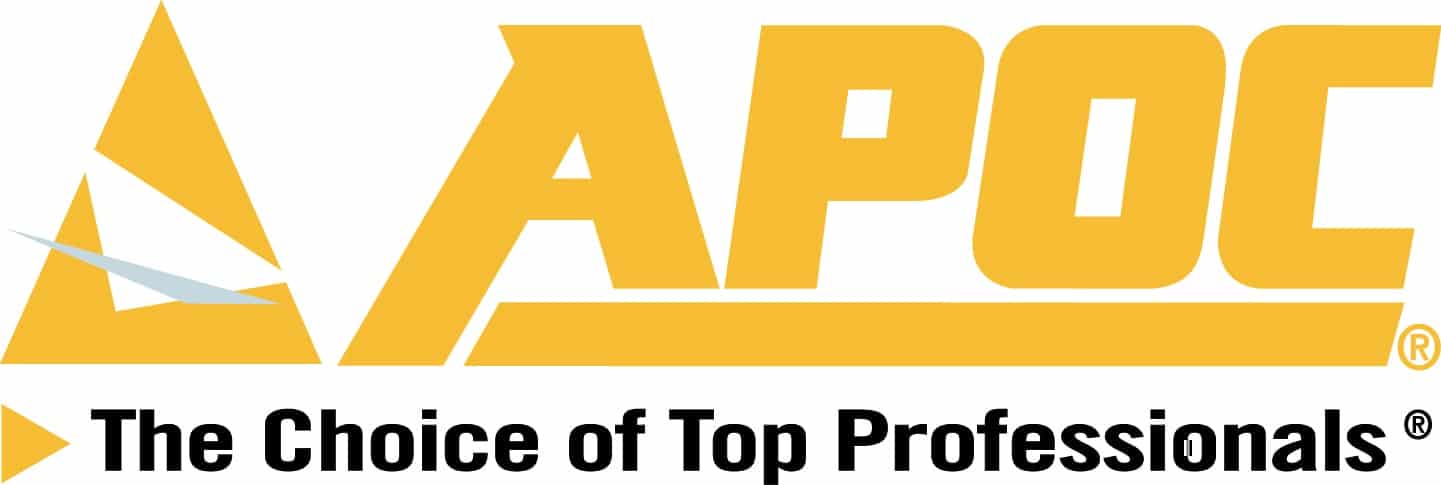 APOC yellow logo type the choice of top professionals