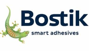 Logo for Bostik smart adhesives next to a green salamander - Richards Building Supply
