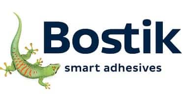 Logo for Bostik smart adhesives next to a green salamander - Richards Building Supply