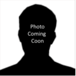 Black silhouette of a man's head with white type photo coming soon