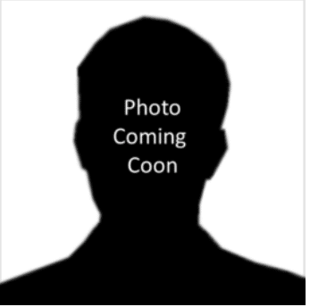 Black silhouette of a man's head with white type photo coming soon