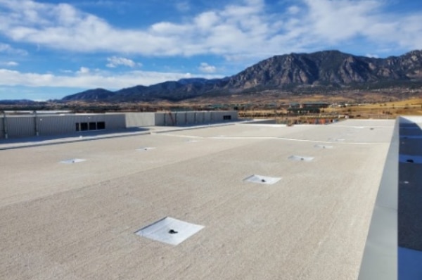 top of a white commercial flat roof