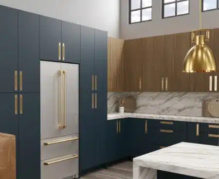 mid-century modern style kitchen and cabinets