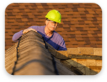 Construction worker working on a roof